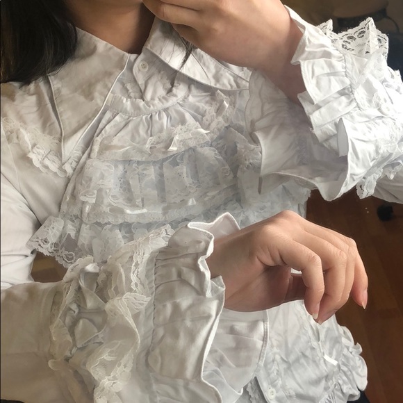 White LOLITA button up blouse - Picture 2 of 5